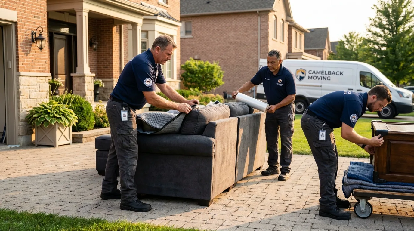 Large estate moving crew wrapping furniture in Delphos, OH